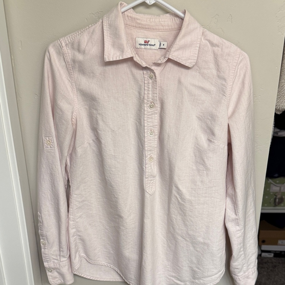Vineyard Vines Light Pink Button Down Popover